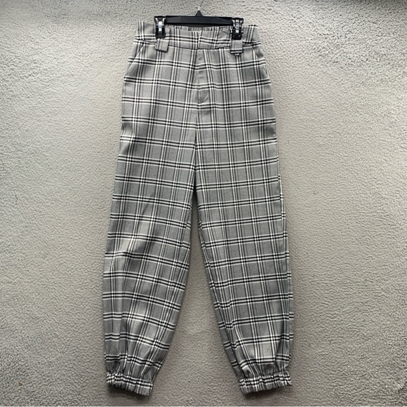 I.AM.GIA Pants - I.AM.GIA High Waist Plaid Cobain Pants Joggers Black White Tartan Women’s Size M